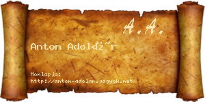 Anton Adolár névjegykártya